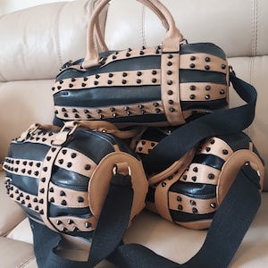 2 bolsos de mujer, 1 bolso de mano de rayas y 1 bolso tipo cartera rosa, bolsos de mujer, bolsos de mano, bolso tipo cartera con compartimento acolchado, bolso para portátil