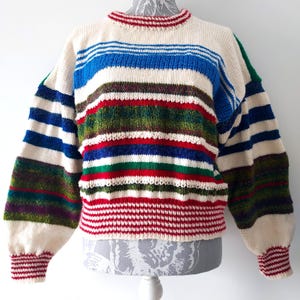 Gestrickter Damen Pullover Damen Kleidung kurze Strickjacke gestreifte Pullover Größe 96 bis 102 cm baggy