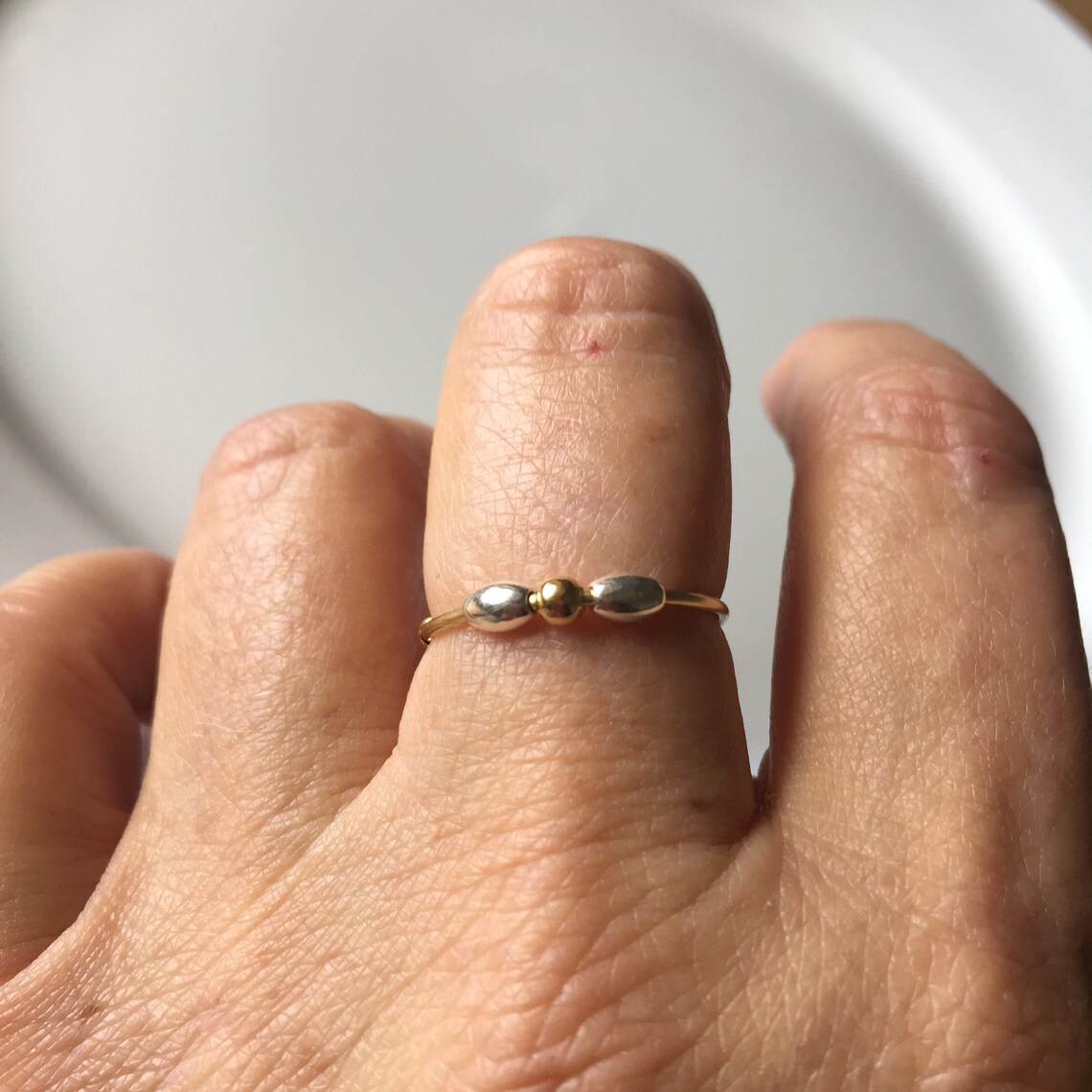 9k Gold Anxiety Ring/14k Gold Anxiety Ring/rose Gold Ring/ Etsy