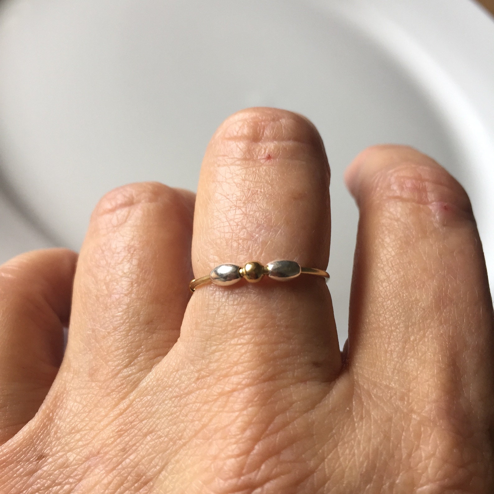 9k Gold Anxiety Ring/14k Gold Anxiety Ring/rose Gold Ring/ Etsy