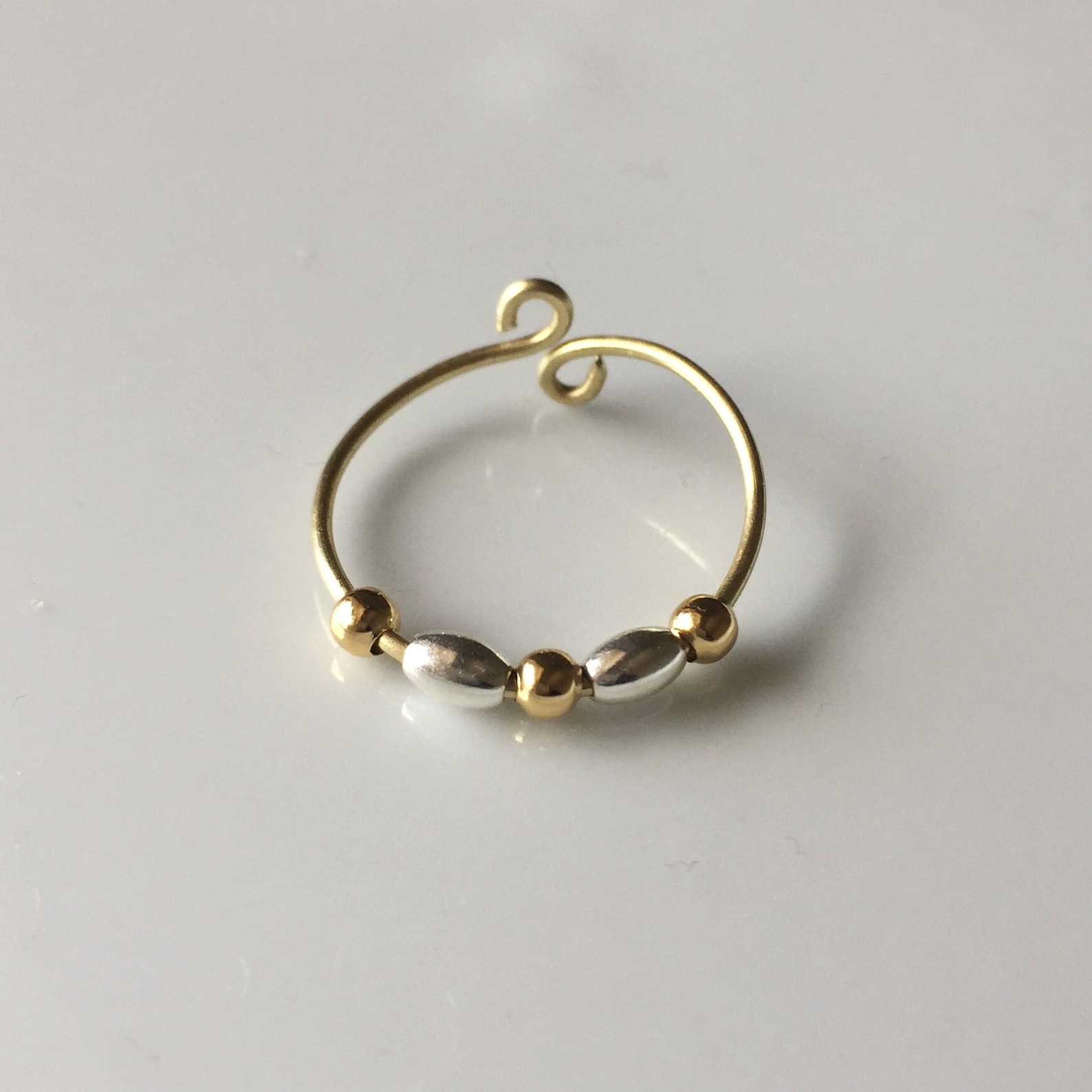 9k Gold Anxiety Ring/14k Gold Anxiety Ring/rose Gold Ring/ Etsy