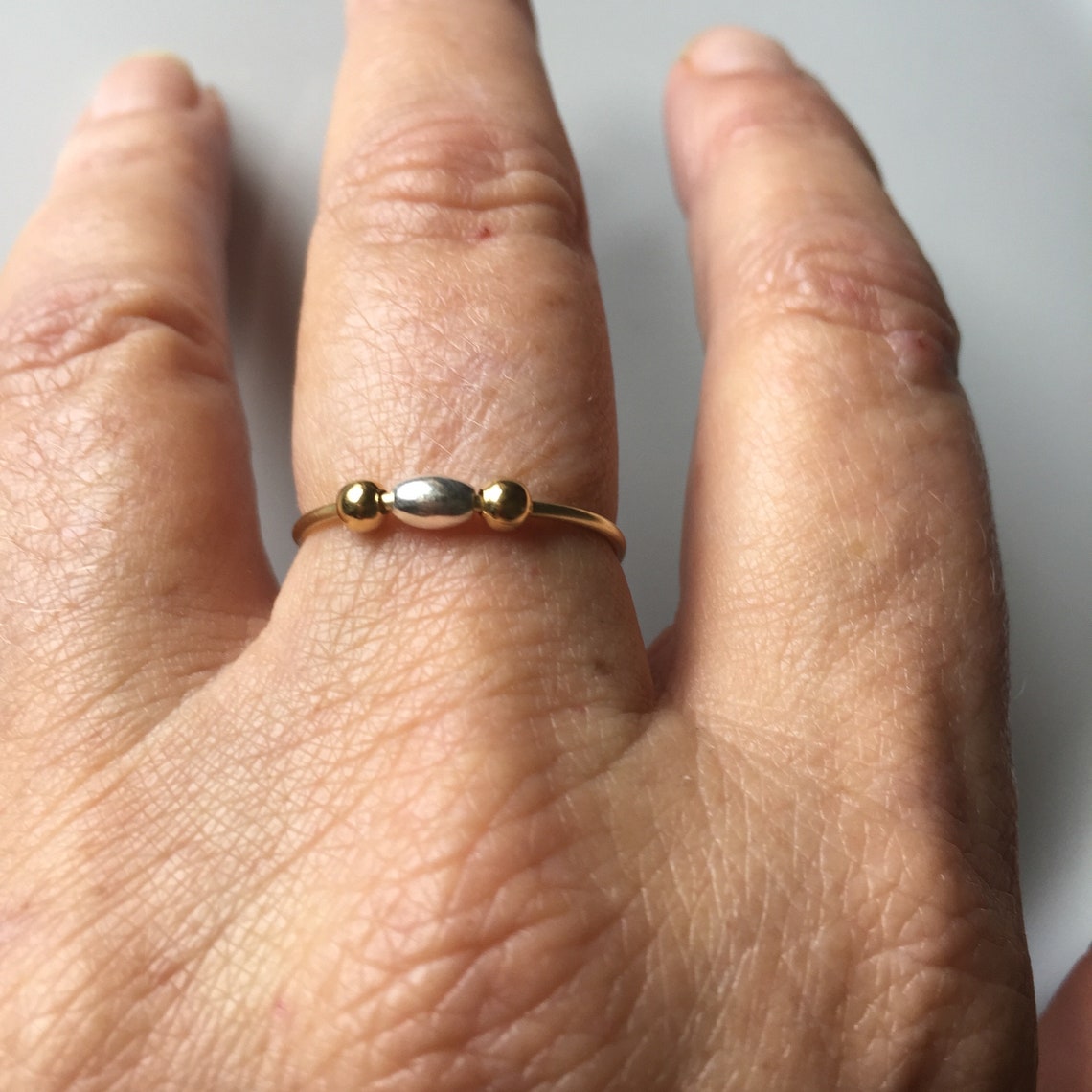 9k Gold Anxiety Ring/14k Gold Anxiety Ring/rose Gold Ring/ Etsy