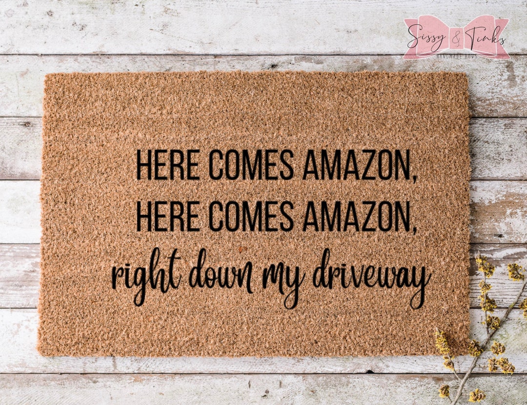 Here Comes Amazon Custom Coir Doormat Etsy