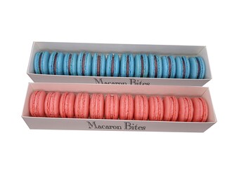 French Macarons - Macaron Bites Blueberry and Strawberry Macarons, 24 Count