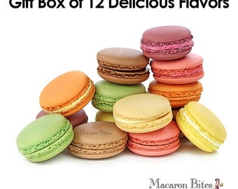 Macaron Bites - Mixed Box of 12 Assorted French Macarons