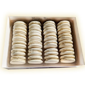 Macaron Bites - Vanilla Macaron Cookies Gift Box - 24 Count
