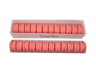 Macaron Bites - Strawberry French Macarons Gift Box of 24