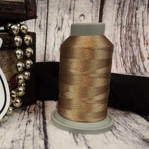 Light TAN EMBROIDERY  Thread Glide Polyester 5500 Yards, 40 wt.  King Large Spool. Made In USA!!