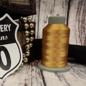 GOLD EMBROIDERY Military Gold Thread Glide Polyester 5500 Yards, 40 wt.  King Large Spool. Made In USA!!
