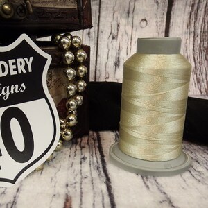 WHEAT EMBROIDERY Beige Thread Glide Polyester 5500 Yards, 40 wt.  King Large Spool. Made In USA!!
