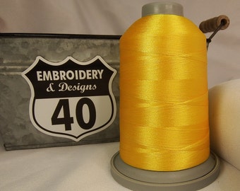 SUNSHINE YELLOW Thread Glide Polyester 5500 Yards, 40 wt.  King Large Spool. Made In USA!! Sunshine Yellow 80115