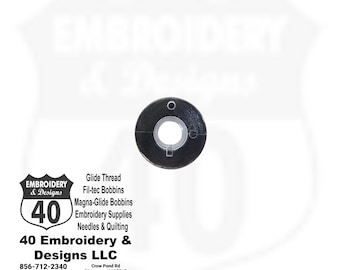 Singer Embroidery Machine class 15/A Bobbins, Fits Singer Quantum LE, Scholastic & more. Pre-wound 60wt. Clear-Glide Plastic-Sided Size