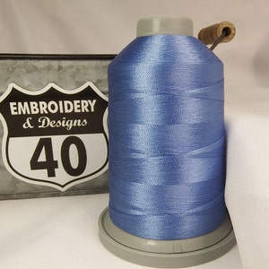 Blue EMBROIDERY Blizzard Thread Glide 30659 Polyester 5500 Yards, 40 wt.  King Large Spool. Made In USA!!