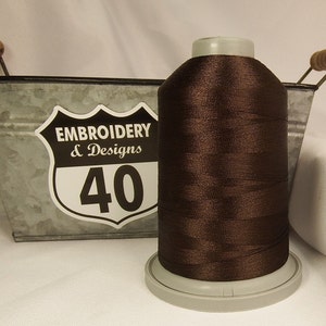 BROWN EMBROIDERY Thread Glide Polyester 5500 Yards, 40 wt.  King Large Spool. Made In USA!!  Brownie 27596
