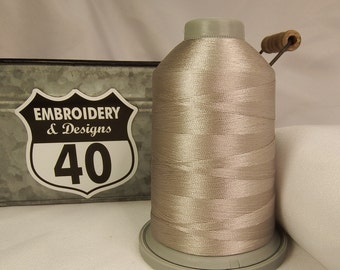 FLINT EMBROIDERY Thread silver gray Glide 10435 Polyester 5500 Yards, 40 wt.  King Large Spool. Made In USA!!