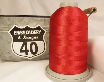 Red EMBROIDERY Thread Glide #71935 Polyester 5500 Yards, 40 wt.  King Large Spool. Made In USA!!  Wildflower 71935