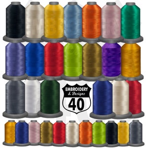 Embroidery Thread. Glide Trilobal Polyester by Fil tec. 40 weight. King spool 5500 or Mini 1100 yards. Fewer thread breaks! Made in the USA.