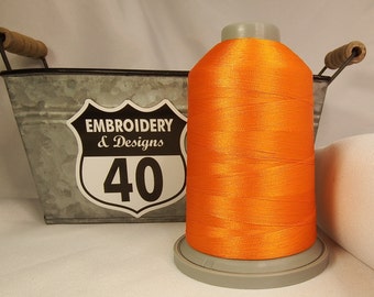 ORANGE PUMPKIN  Thread Glide Polyester 5500 Yards, 40 wt.  King Large Spool. Made In USA!! Pumpkin 80151