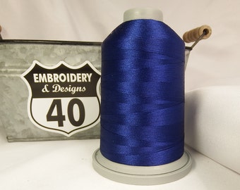 Admiral blue EMBROIDERY Thread Glide #30654 Polyester 5500 Yards, 40 wt.  King Large Spool. Made In USA!!  Brownie 27596