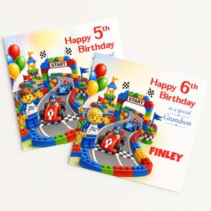 Building Blocks Personalised Birthday Card,  For Boys, Grandson, Son, Nephew, Godson, Construction Bricks