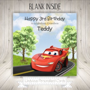 Cars Mcqueen Personalised Birthday Card Great Grandson Nephew Son Godson Cousin Brother 2nd 3rd 4th 5th 6th