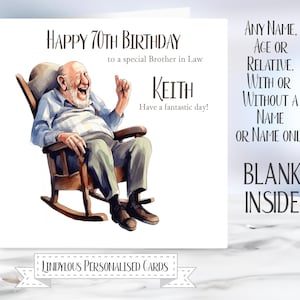 Funny Old Man Birthday Card: Personalised Card for Him