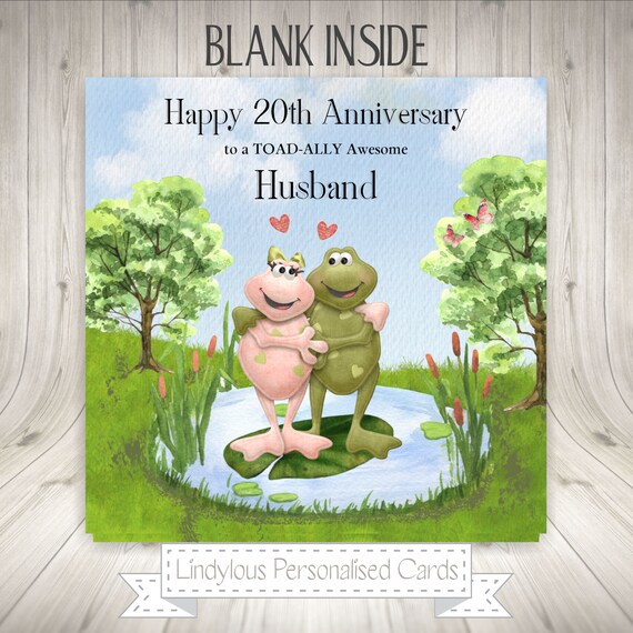 Toad Frogs TOADALLY Awesome Personalised Wedding Anniversary Card  