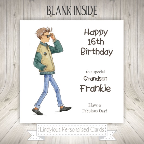 Cool boy Chilled Personalised Birthday Card Grandson Son Brother Nephew Godson Cousin 11th 12th 13th 14th 15th 16th 17th 18th Teenager