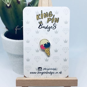 ICE CREAM Enamel Pin Badge | Ice Lolly Badge | Pin Badge | Soft Enamel Pin |  Food Gifts |  Letterbox Gift | Mix & Match 3FOR2