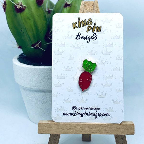 RADISH Enamel Pin Badge | Fruit Badge | Pin Badge | Soft Enamel Pin |  Food Gifts |  Letterbox Gift | Mix & Match 3FOR2