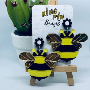 Bee Earrings // Laser Cut Acrylic Earrings - Fashion Jewellery - Costume Jewellery - Perfect Letterbox Gift