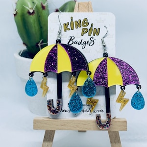 Umbrella Earrings // Laser Cut Acrylic Earrings - Fashion Jewellery - Costume Jewellery - Perfect Letterbox Gift