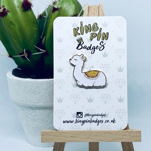NO DRAMA LLAMA Emaille Pin Abzeichen | Alpaka Pin | Soft Enamel Pin |  Tier Pin | Letterbox Geschenk | Mix & Match 3FÜR2