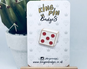 DICE Enamel Pin Badge | Games Badge | Pin Badge | Soft Enamel Pin | Retro Games | Lucky Dice |  Letterbox Gift | Mix & Match 3FOR2