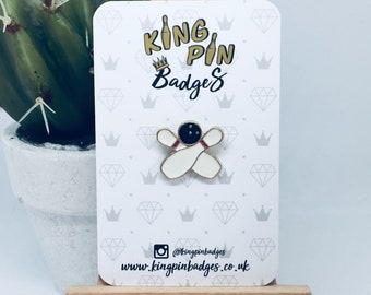 KingPin Badges Pin Badge | Bowling Badge | Pin Badge | Soft Enamel Pin |  Skittles Badge |  Letterbox Gift | Mix & Match 3FOR2