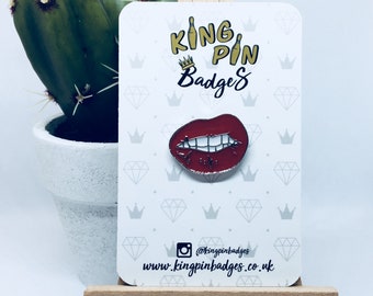 LIPS Enamel Pin Badge | Luscious Lips Badge | Pin Badge | Soft Enamel Pin |  Sexy Red Lips |  Letterbox Gift | Mix & Match 3FOR2