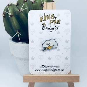 CLOUD LIGHTNING BOLT Enamel Pin Badge | Cloud Badge | Pin Badge | Soft Enamel Pin |  Letterbox Gift