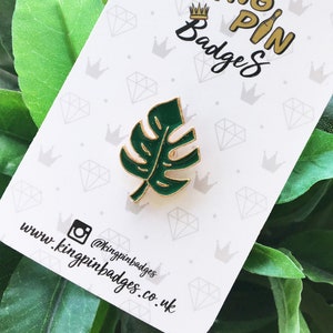 PALM LEAF Enamel Pin Badge Monstera Leaf Badge Plants and Succulents Soft Enamel Pin Gardening Letterbox Gift Mix & Match 3FOR2 image 2