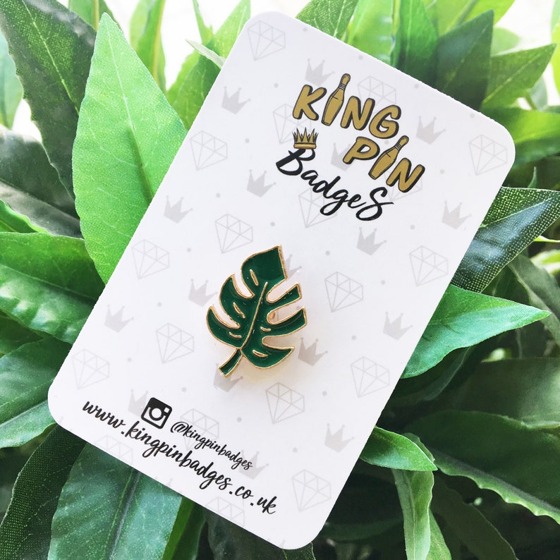 PALM LEAF Enamel Pin Badge Monstera Leaf Badge Plants and Succulents Soft Enamel Pin Gardening Letterbox Gift Mix & Match 3FOR2 image 2