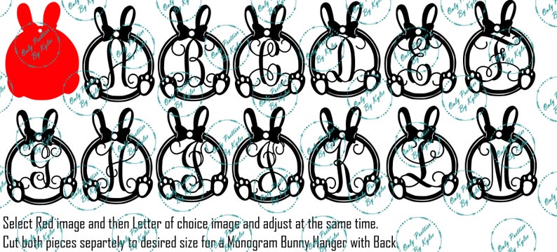 Download Easter Bunny Round Door Decor Bunny Monogram Door Hanger | Etsy
