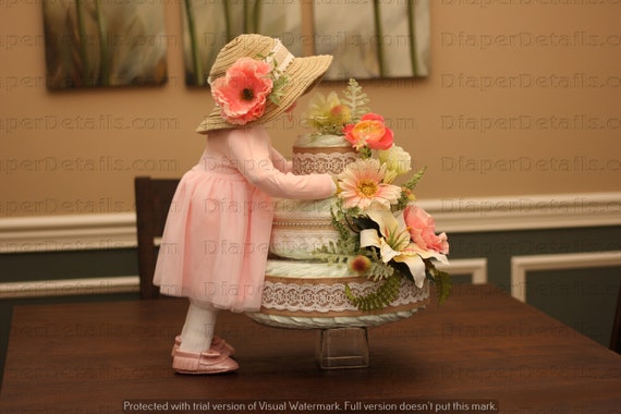 standing baby diaper cake