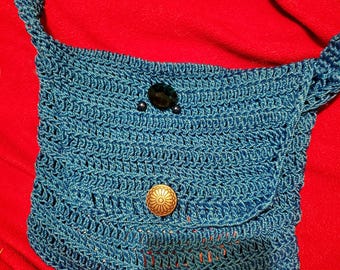 handmade cross-body purse.