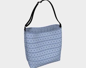 Denim Diamonds day tote bag, carry-all bag, handbag, knitting bag, crafts bag, purse, overnight bag, travel bag, ladies' gift tote