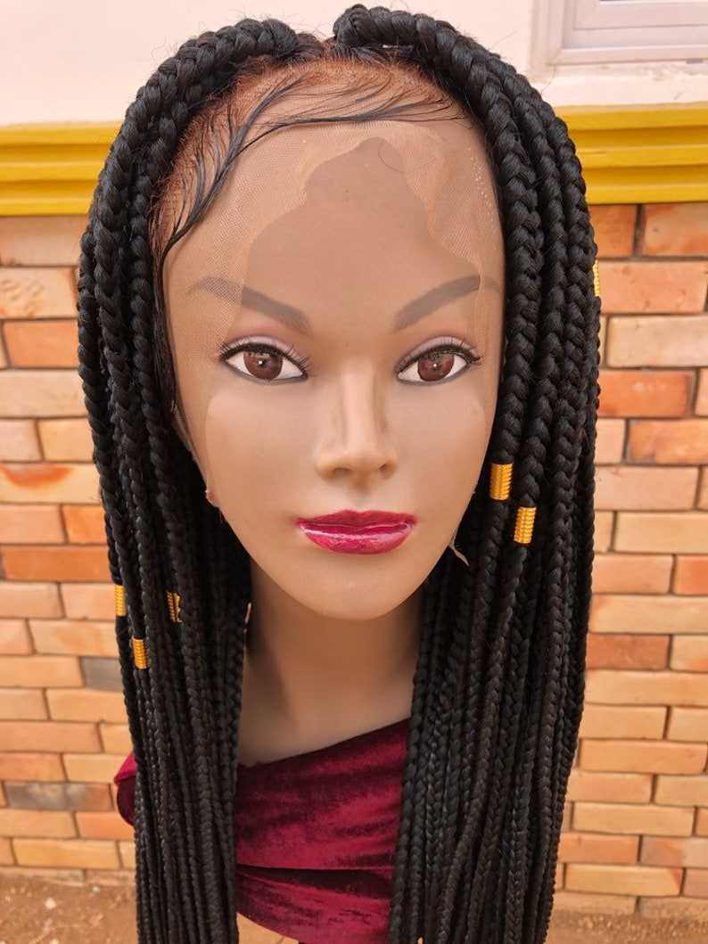 Braided Wigs Lace Frontal Jumbo Box Braided Wigs Braidswig Natural