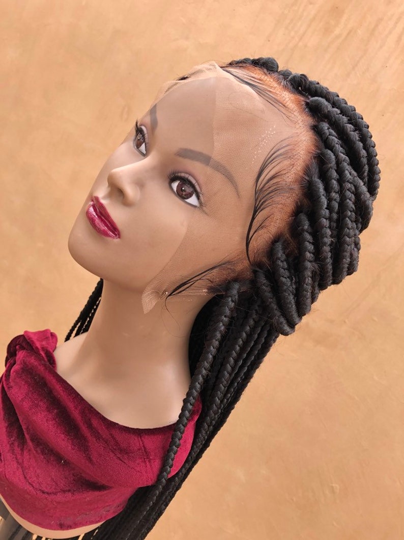 Braided Wigs Lace Frontal Jumbo Box Braided Wigs Braidswig Natural