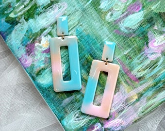 ROMANCE EARRINGS | Resin Earrings | Resin Jewelry | OOAK Earrings | Watercolor Inspired Earrings | Dreamy Earrings