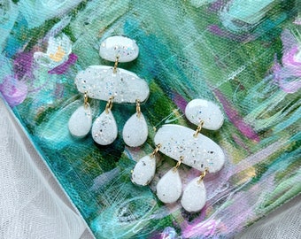 ETHEREAL ORGANIC DANGLES | Resin Earrings | Dangle Earrings | Shimmery Earrings | Resin Jewelry | Glitter Jewelry | One Of A Kind