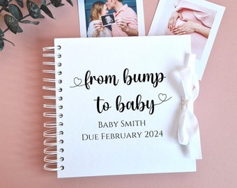 Personalised From Bump To Baby Scrapbook, Pregnancy Journal, Baby Scrapbook, Pregnancy Gift, Baby Memory Book, Baby Book, Baby Photo Album