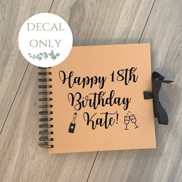 Décalcomanie en vinyle personnalisée pour scrapbooking d'anniversaire, livre d'or d'anniversaire à faire soi-même, cadeau d'anniversaire, tout âge, album d'anniversaire à faire soi-même, auto-application