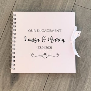 Personalised Engagement Scrapbook Album, Engagement Party Guest Book, Engagement Gift, Engaged, Memory Book, Engagement Album, Photo Book